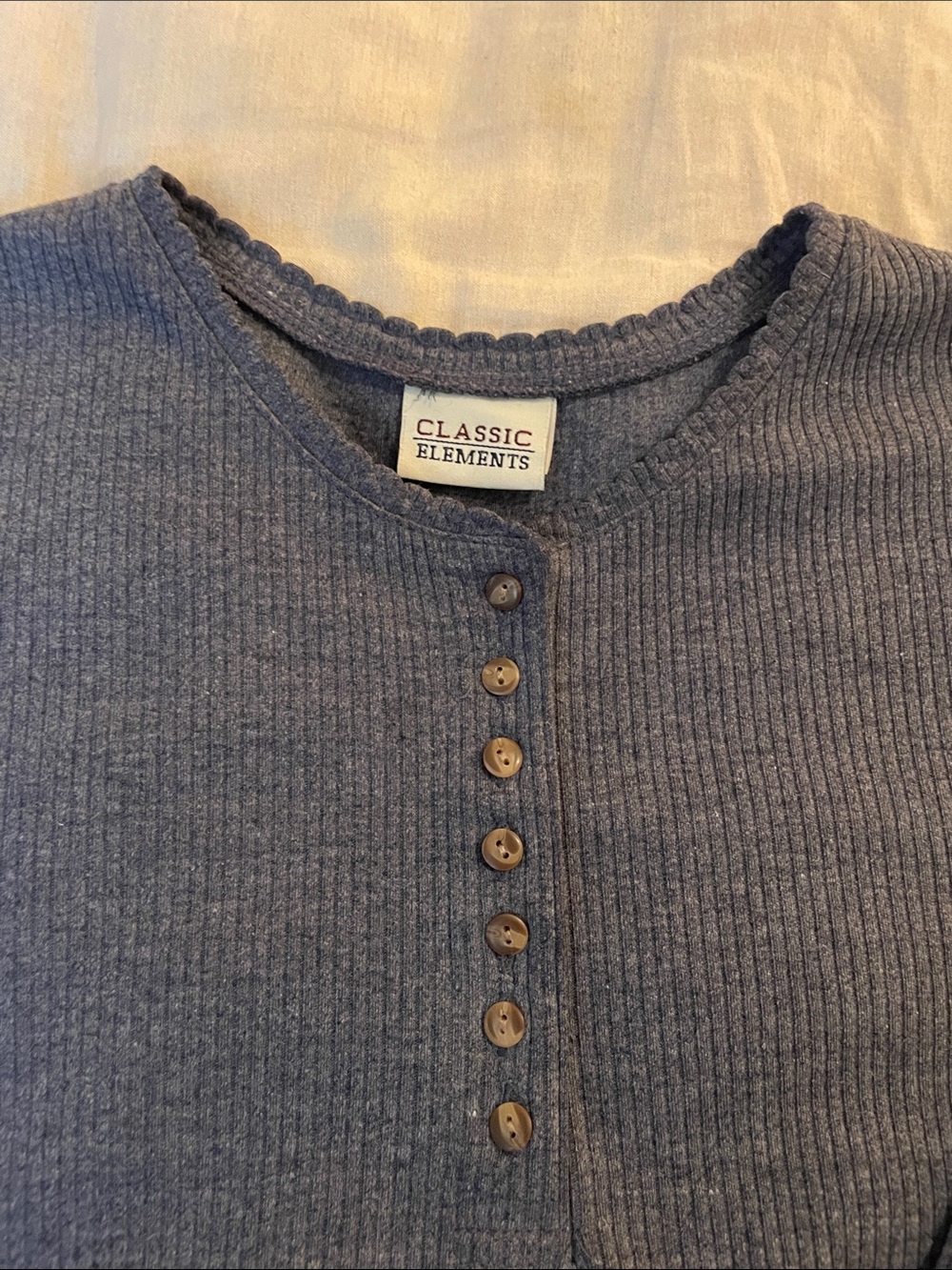 Vintage Ribbed Henley Top